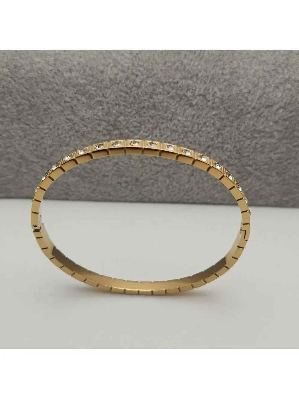 18K Gold Plated Tennis Bangle | Simulated Diamonds | Waterproof, Tarnish Proof